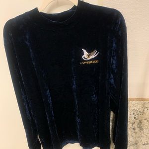 Navy blue velvet sweater